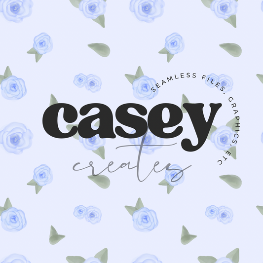 Blue Watercolor Roses (Blue)