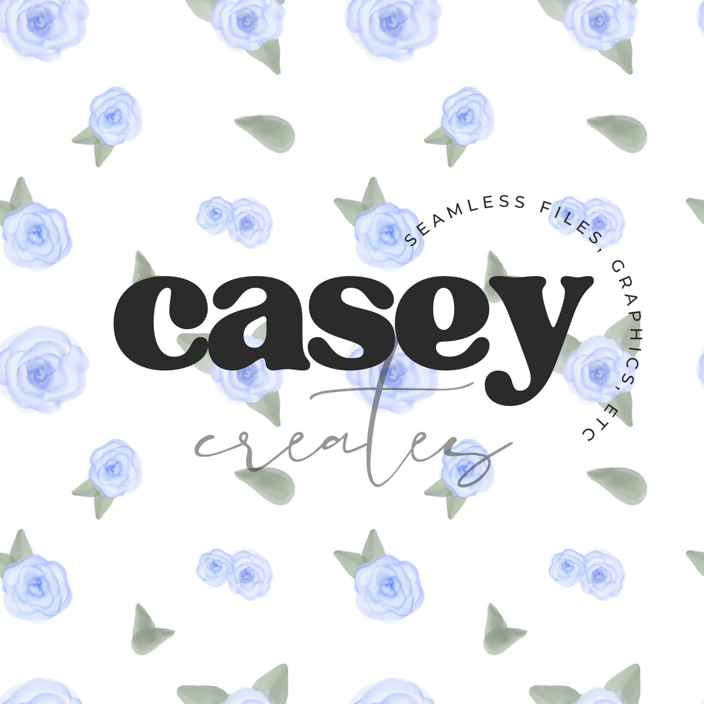 Blue Watercolor Roses